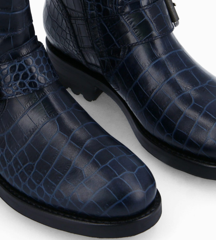 biker boots croco